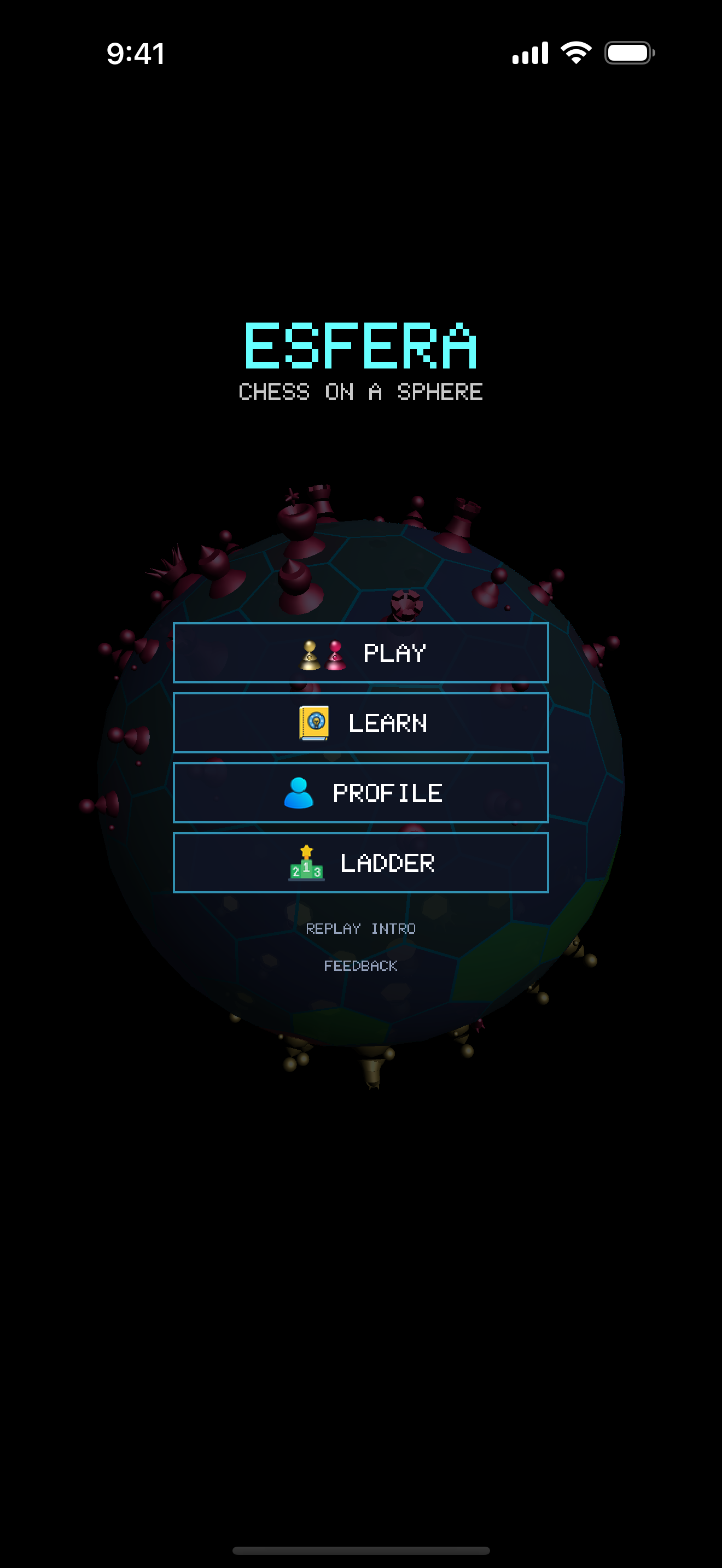 Main menu with globe